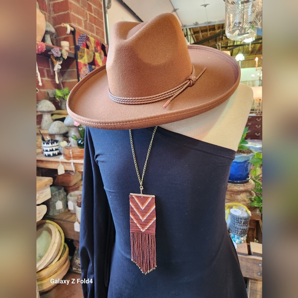 Mocha Brown Hat with Attached Cording Detailing - Picture 11 of 17